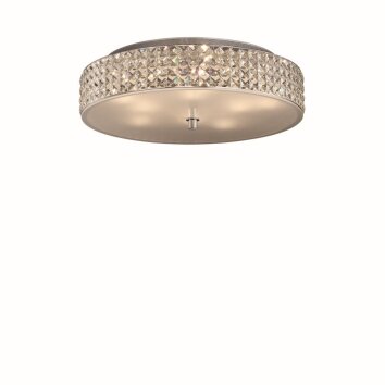 Ideallux ROMA Plafondlamp Chroom, Kristaloptiek, 9-lichts