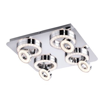 Leuchten-Direkt Tim Plafondlamp LED Chroom, 8-lichts