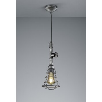 Trio GOTHAM Hanger Donkerbruin, Zilver, 1-licht