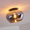 Molloy Plafondlamp Chroom, Rookkleurig, 1-licht