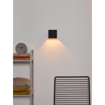 Lucide XIO Muurlamp Zwart, 1-licht