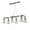 Trio GOTHAM Hanger Donkerbruin, Zilver, 6-lichts