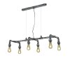 Trio GOTHAM Hanger Donkerbruin, Zilver, 6-lichts