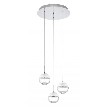 Eglo MONTEFIO 1 Hanglamp LED Chroom, Kristaloptiek, 3-lichts