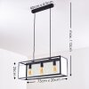 Moatize Hanglamp Zwart, 3-lichts