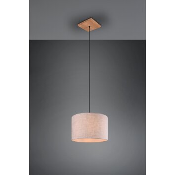 Trio Elmau Hanglamp Donkerbruin, Nikkel mat, 1-licht