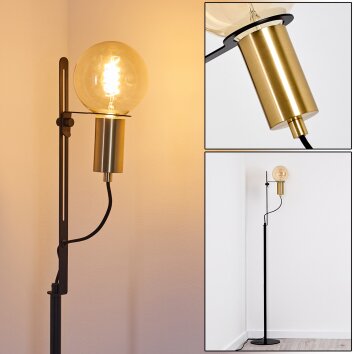 Kirehito Staande lamp Goud, Messing, Zwart, 1-licht