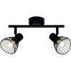 Brilliant Elhi Spotbalk plafond Zwart, 2-lichts