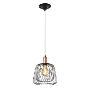 Trio SANNA Hanglamp Koperkleurig, Zwart, 1-licht