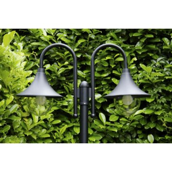 Brilliant Berna Buiten vloer lamp Zwart, 2-lichts