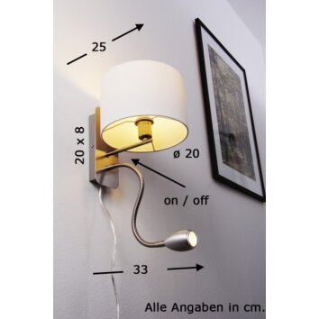 Trio HOTEL Muurlamp LED Chroom, Nikkel mat, 2-lichts