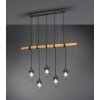 Trio Forester Hanglamp Donkerbruin, Nikkel mat, 5-lichts