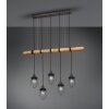 Trio Forester Hanglamp Donkerbruin, Nikkel mat, 5-lichts