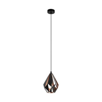 Eglo CARLTON Hanger Koperkleurig, Zwart, 1-licht