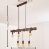 Barbengo Hanglamp Bruin, Roest, 4-lichts