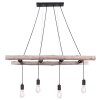 Globo IRMGARD Hanger Hout licht, Zwart, 4-lichts