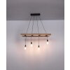 Globo IRMGARD Hanger Hout licht, Zwart, 4-lichts