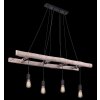 Globo IRMGARD Hanger Hout licht, Zwart, 4-lichts