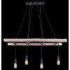 Globo IRMGARD Hanger Hout licht, Zwart, 4-lichts