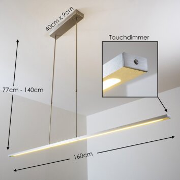 Skeldon Hanger LED Aluminium, Nikkel mat, 1-licht