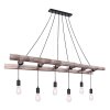 Globo IRMGARD Hanger Hout licht, Zwart, 6-lichts