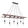 Globo IRMGARD Hanger Hout licht, Zwart, 6-lichts