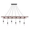 Globo IRMGARD Hanger Hout licht, Zwart, 6-lichts