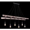 Globo IRMGARD Hanger Hout licht, Zwart, 6-lichts