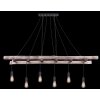 Globo IRMGARD Hanger Hout licht, Zwart, 6-lichts