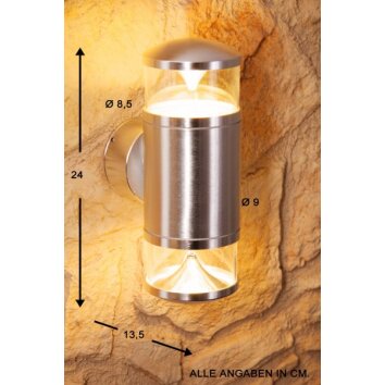 Konstsmide Buiten muurverlichting Transparant, Helder, 2-lichts