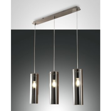 Fabas Luce Sintesi Hanglampen Nikkel glanzend, 3-lichts