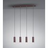 Trio MARLEY Hanglamp Roest, 4-lichts