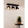 Lucide CICLETA Plafond straler Zwart, 3-lichts