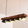 Oksbol Hanglamp Hout donker, Zwart, 5-lichts