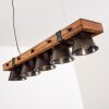 Oksbol Hanglamp Hout donker, Zwart, 5-lichts