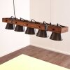 Oksbol Hanglamp Hout donker, Zwart, 5-lichts