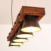 Oksbol Hanglamp Hout donker, Zwart, 5-lichts