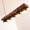 Oksbol Hanglamp Hout donker, Zwart, 5-lichts