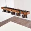 Oksbol Hanglamp Hout donker, Zwart, 5-lichts