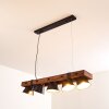 Oksbol Hanglamp Hout donker, Zwart, 5-lichts