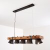 Oksbol Hanglamp Hout donker, Zwart, 5-lichts