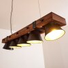 Oksbol Hanglamp Hout donker, Zwart, 5-lichts