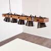 Oksbol Hanglamp Hout donker, Zwart, 5-lichts