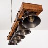 Oksbol Hanglamp Hout donker, Zwart, 5-lichts