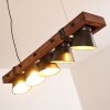 Oksbol Hanglamp Hout donker, Zwart, 5-lichts