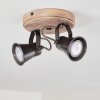 Skodsbol Plafondlamp Antraciet, Hout licht, 2-lichts