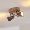 Skodsbol Plafondlamp Antraciet, Hout licht, 2-lichts