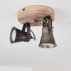 Skodsbol Plafondlamp Antraciet, Hout licht, 2-lichts