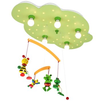 Elobra FRÖSCHE Plafondlamp Groen, 5-lichts