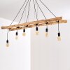 Yaak Hanglamp Hout licht, Zwart, 6-lichts